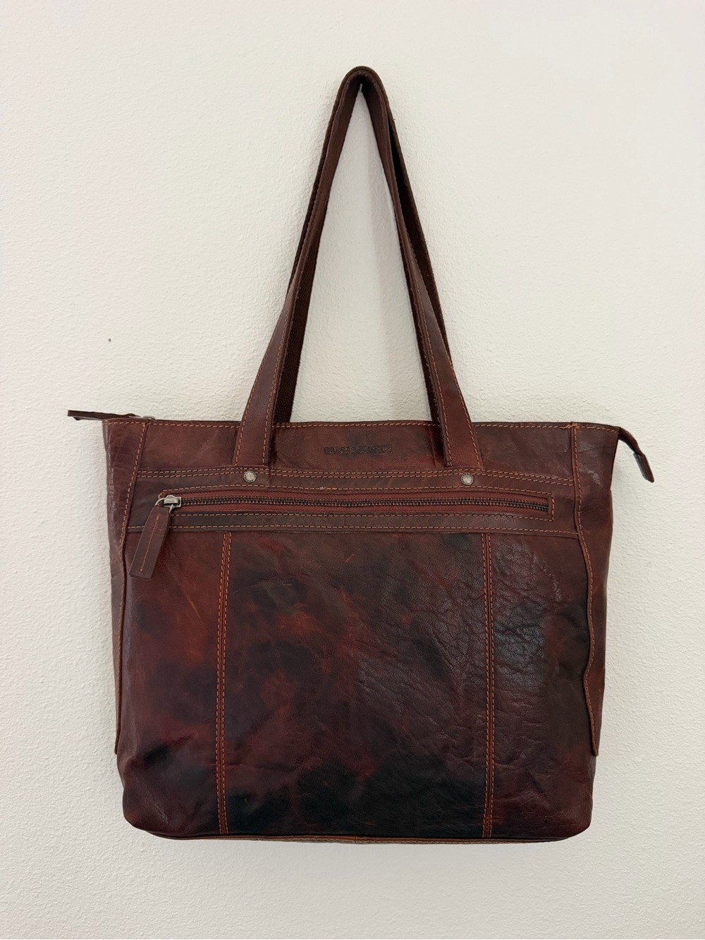 Spikes & Sparrow by Jack Georges Brown Buffalo Leather Shoulder Tote Bag